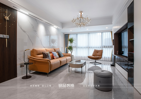 上虞天际海悦105m²半包三居室现代轻奢风格案例参考图