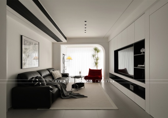 绍兴装修美的云筑120方现代装修案例