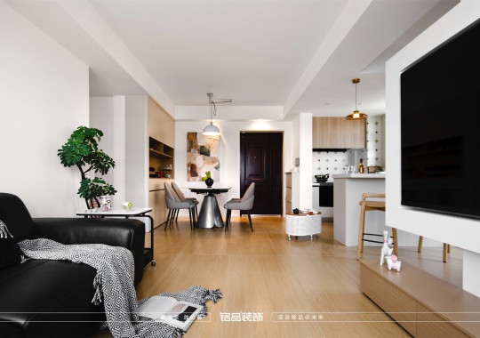 绍兴装修樾湖湾90方奶油原木风装修案例