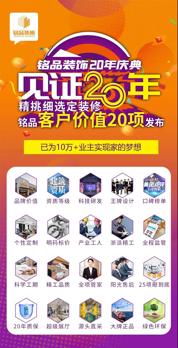 【铭品装饰20年庆】抢装修拿大奖，多重豪礼嗨翻天!!!!